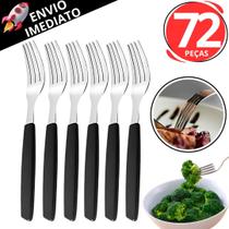 Kit 72 Garfo Em Inox Premium Cabo De Plástico Refeição Lanchonete Restaurante Buffet Alta Qualidade