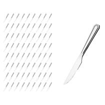 Kit 72 Pçs Faca Reforçada Inox Restaurante / Casa / Bar