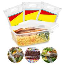 Kit 72 Pote Retangular de Plástico 500ml Marmita Fit Bolo no Pote de Sorvete Transparente Com Tampa Kit 72 Pote Retangular de Plástico 500ml Marmita Fit Bolo no Pote de Sorvete Transparente Com Tampa