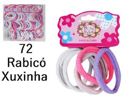 Kit 72 Unidades Liga Elástico Meia Xuxinha com Glitter para Prender os Cabelos
