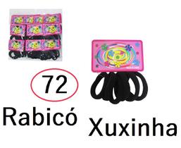 Kit 72 Unidades Liga Elástico Meia Xuxinha Preto para Prender os Cabelos