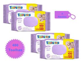 Kit 720 Lenços Toalhinhas Umedecidas Baby Plus Free (6 Pacotes Com 120) com FLIP TOP