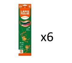 Kit 72Un Lápis Preto Grafite Hb Com Borracha Sextavado