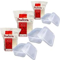 Kit 72x Pote Retangular Microondas E Freezer 250ml Leve 3pct