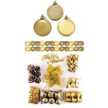 Kit 73 Enfeites Pendentes Árvore De Natal Dourado Bola 4cm Decoração Natalina