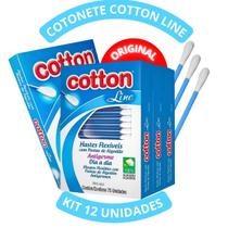 Kit 75 até 1050 Unidades Hastes Flexíveis Cotton Line Cotonete Caixa Com Pontas Algodão Uso Diário Tamanho:900 Unidades