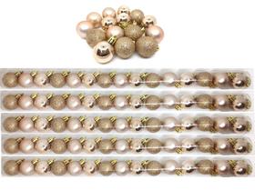 Kit 75 Bolas Natal Mista Glitter, Fosca, Lisa Champagne 4cm Kit 75 Bolas Natal Mista Glitter, Fosca, Lisa Champagne 4cm