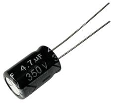 Kit 75 pçs - capacitor eletrolitico 4,7x350v - 4,7uf x 350v