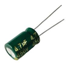 Kit 75 pçs - capacitor eletrolitico 4,7x450v - 4,7 uf x 450v