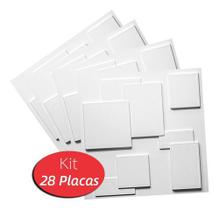 Kit 7m² Revestimento 3d Branco 28 Placas Decorativas 50x50cm