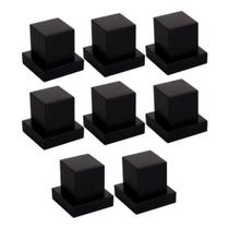 Kit 8 Acabamento Metal Quadrado Preto Black Kit 8 Acabamento Metal Quadrado Preto Black