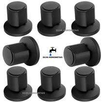 Kit 8 Acabamento Registro Banheiro C40 ABS Preto Padrao Deca