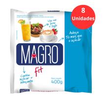 Kit 8 acucar sem gluten magro fit lowcucar 400g