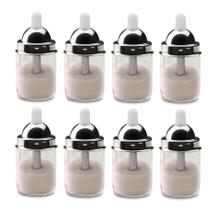 Kit 8 Açucareiros De Vidro Com Dosador Pequeno 150g Aço Inox