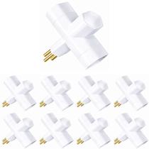 Kit 8 Adaptador de Tomada Tipo T Benjamim 2P+T 10A MarGirius
