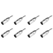 Kit 8 Adaptadores Xlr Canon Macho Para P10 Mono Para Equipamentos De Áudio