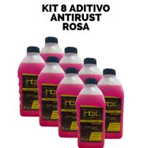 Kit 8 aditivo radiador mdx antirust concentrado rosa