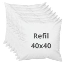 Kit: 8 Almofadas de enchimento - refil 40x40cm 100% fibra - antialérgico Kit: 8 Almofadas de enchimento - refil 40x40cm 100% fibra - antialérgico