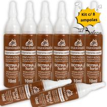 Kit 8 Ampolas Biotina Maxihair 10ml tratamento capilar Kit 8 Ampolas Biotina Maxihair 10ml tratamento capilar