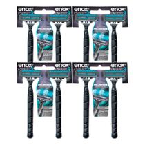 Kit 8 Aparelho de Barbear Descartável Barbeador 3 Lâminas Enox Expert