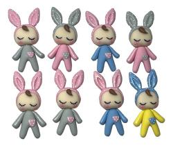 Kit 8 Aplique Biscuit Boneca Pijaminha Pronta Entrega Laço