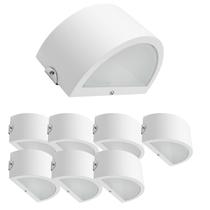 Kit 8 Arandela Meia Lua Alum Branca 1x8W Garden Kit 8 Arandela Meia Lua Alum Branca 1x8W Garden