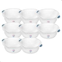 Kit 8 Bacia Plastica Para Limpeza e Uso Geral Hydrus Transparente 5L Sanremo