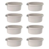 Kit 8 Bacias Flow OU 5L Bege com Pega Ergonômica Lavanderia Cozinha Limpeza Kit 8 Bacias Flow OU 5L Bege com Pega Ergonômica Lavanderia Cozinha Limpeza