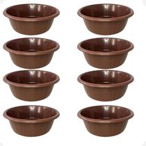 Kit 8 Balde Bacia Frisada S/ Alça Multiuso De Plástico 15 L Kit 8 Balde Bacia Frisada S/ Alça Multiuso De Plástico 15 L