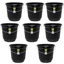 Kit 8 Balde de Limpeza Multiuso 7,5L Eco Preto Com Alça