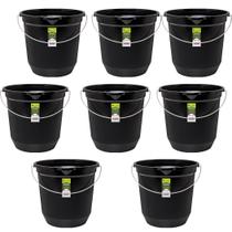 Kit 8 Balde de Limpeza Multiuso 7,5L Eco Preto Com Alça