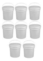 Kit 8 Baldes Plástico Alimentício 20 Litros Multiuso C/tampa
