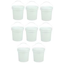 Kit 8 Baldes Plástico Alimentício Com Tampa e Alça 3,2 Lts Kit 8 Baldes Plástico Alimentício Com Tampa e Alça 3,2 Lts