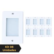 Kit 8 Balizador de Embutir Escada Parede Branco 4x2 Alumínio Kit 8 Balizador de Embutir Escada Parede Branco 4x2 Alumínio