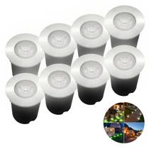 Kit 8 Balizador Embutido Redondo Solo Led 1w Branco Frio Bivolt Kit 8 Balizador Embutido Redondo Solo Led 1w Branco Frio Bivolt