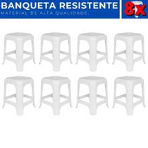 Kit 8 Banco Plástico Banqueta Cadeira Até 120 Kg Resistente