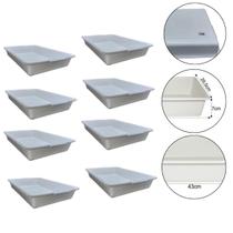 Kit 8 Bandeja Plástica Retangular 7 Lts Multiuso Organização