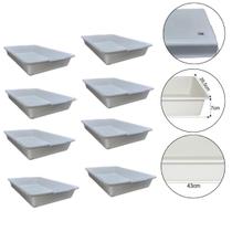 Kit 8 Bandeja Plástica Retangular 7 Lts Multiuso Organização