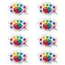 Kit 8 Bandejas De Plastico Paleta Godê 8 Cavidades Para Pinturas Tinta Aquarela Escolar Artesanato