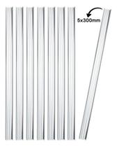 Kit 8 Bastões Agitadores 5x300mm Vidro Maciço Ponta Lapidada