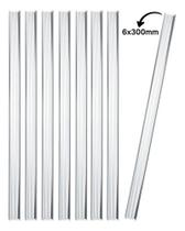 Kit 8 Bastões Agitadores 6x300mm Vidro Maciço Ponta Lapidada Kit 8 Bastões Agitadores 6x300mm Vidro Maciço Ponta Lapidada