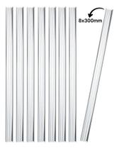 Kit 8 Bastões Agitadores 8x300mm Vidro Maciço Ponta Lapidada Kit 8 Bastões Agitadores 8x300mm Vidro Maciço Ponta Lapidada