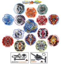 Kit 8 Beyblade Burst + 8 Lançador + 3 Grip Tornado Extreme Gyro