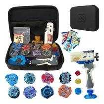 Kit 8 Beyblade com Lançador Grip Beyloger