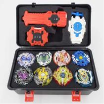 Kit 8 Beyblades De Metal Com Maleta E Puxadores