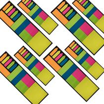 Kit 8 Blocos com 11 Peças Coloridas de Notas Autocolantes para Estudos e Trabalho