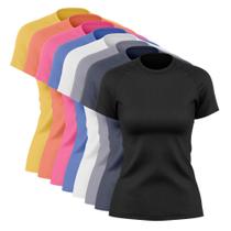 Kit 8 Blusas Feminina Dry Academia Camiseta Camisa Esporte - Via Basic