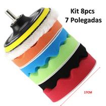 Kit 8 Boinas Esponjas de Polimento Automotivo 7 Polegadas (17cm) para Parafusadeira e Furadeira