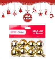 Kit 8 Bola de Natal Pequena Decoração Arvore 3cm Dourado
