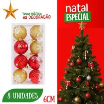 Kit 8 Bolas de Natal 6cm Cores Sortidas Enfeites Natalinos Brilhantes para Árvore e Guirlanda Kit 8 Bolas de Natal 6cm Cores Sortidas Enfeites Natalinos Brilhantes para Árvore e Guirlanda